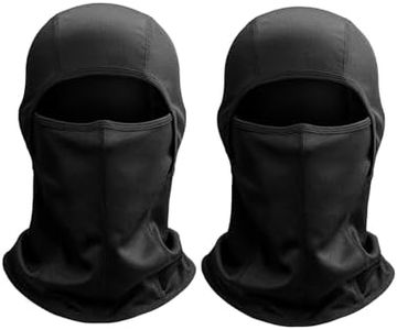 AstroAI Ski Mask Balaclava Face Mask-UV Protection Dustproof Windproof Face Cover for Men Skiing, Snowboarding, Black, 2Pack