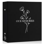 Lanpn Photo Album 4x6 1000 Pockets, Extra Large Big Capacity Linen OUR MEMORIES Hardcover Large Photobook Photo Book that Holds 1000 Vertical and horizontal Pictures Black