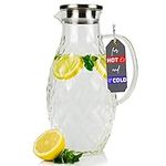Large Glass Pitcher with Lid and Sp