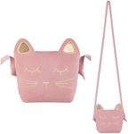 Deoot Little Girls Purses Pink Cute Cat Shoulder Crossbody Bag for Kids,Toddler,Girls, Pink