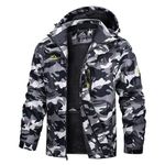 TACVASEN Waterproof Jacket Mens Winter Fleece Jackets Full Zip Outdoor Hiking Hoodies Warm Ski Snow Skiing Jacket