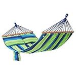 SONGMICS Hammock with 2 Pillows, Portable Double Hammock, Load Capacity 300 kg, 210 x 150 cm, for Backpacking, Camping, Hiking, Yard, Garden GDC22L Blue