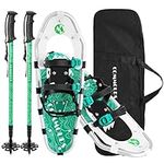 COMMOUDS Lightweight Snowshoes for Men Women Youth Kids, Fully Adjustable Bindings, 14/21/25/30 Inches Aluminum Alloy Terrain Snow Shoes with Trekking Poles and Carrying Bag