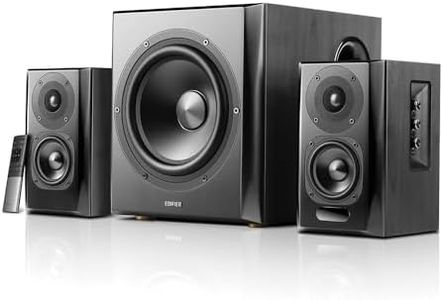 Edifier S351DB Bookshelf Speaker and Subwoofer 2.1 Speaker System Bluetooth V5.0 aptX Wireless Sound for Computer Rooms, Living Rooms & Dens