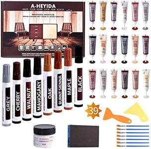 Wood Furniture Repair Kit - Set of 39 - Hardwood Floor Repair Kit Wood Filler, Furniture Repair Kit Wood Markers Touch Up for Scratch Stain Hole, Restore Any Wood, Laminate, Wooden Door, Desk, Cabinet