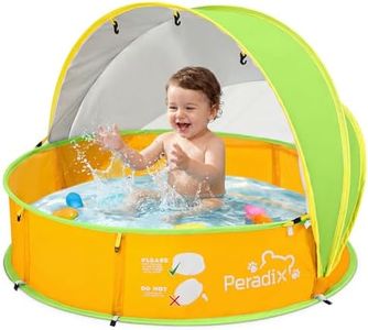 Peradix Paddling Pool for Kids & Pets Infant Ball Pit Tent, Portable Baby Beach Tent, 4-in-1 Pop Up Pool Tent with UPF 50+ Canopy & Mosquito Net, Indoor/Outdoor Playpen Foldable Toys for Child Summer