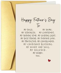 Obbyidk Romantic Poem Father's Day Card for Husband, Sweet Husband Fathers Day Card from Wife, Happy Father's Day to My Dear Hubby