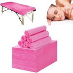 100PCS Disposable Bed Sheets for Massage Table，Non-Woven Fabric Bed Cover for Massage Therapy，31" x 71" Disposable Massage Table Sheets Cover for Tattoo, Lash Bed, Salon Table, Hotels etc. (Pink)