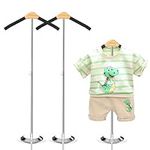 hanvate Adjustable T Shirt Display Child for Vendors,Flexible Shirt Rack Shoulder Stand, Portable Hanging Black Metal Clothes Display, Hanger Rack for Clothing Dress Garment Coat Retail