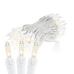 Novelty Lights 100 Light Clear Christmas Mini Light Set, White Wire, 34' Long