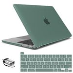 IBENZER Compatible with MacBook Pro 16 Inch Case A2141 Release 2020 2019, Hard Shell Case with Keyboard Cover & Type C Adapter for Old Version Mac Pro 16’’, Midnight Green, T16-MTGN+1TC