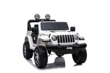 Tecnobike Shop Car Electric Children's Car Jeep Fiat Wrangler Rubicon 12V Mp3 PlayerLights and Sounds (White)