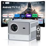 Projector with Android TV 11.0, Wanbo Davinci 1 Pro 4K Support Projector with WiFi and Bluetooth, 600 ANSI Lumens, Auto Focus Keystone, Native 1080P, Outdoor Movie Projector with Netflix 1000+ Apps