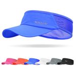 Sukeen Sun Visor Hat,UPF 50+ UV Sun Protective Sun Visors for Women,Running Hat Golf Hat for Men,Cooling Elastic Visor with Perspiration Breathable Sweatband,Sport Visor Cap for Tennis Cycling Blue