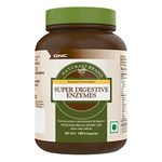 GNC Super Digestive Enzymes | 100 Veg Capsules | Prebiotics & 11 Potent Enzymes | Reduces Bloating & Gas | Prevents Acidity & Indigestion | Maintains Regular Bowel Motions | Supports Healthy Gut