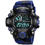 SWADESI STUFF Rubber Multi Color Army Kid Digital Watch For Boys (Blue), Black Dial, Multi-Color Band