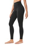 CRZ YOGA Women's Butterluxe Super High Waisted Workout Leggings 28 Inches -Over Belly Buttery Soft Full Length Yoga Pants Black Medium