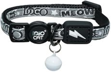 DOCO Breakway Cat Collar - Durable, Reflective, Adjustable Breakaway Nylon Kitty Collar with Safety Buckle, Bell