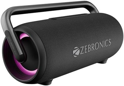 ZEBRONICS AXON 200 Portable Party Bluetooth Speaker, 180W RMS, 5 Drivers + 2 Passive Radiators, Z-Sync Mode, IPX6, Upto 10 Hours Playback, Rapid Charging, BT | USB | AUX, Fabric Finish, RGB, Deep Bass