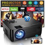 5G WiFi Bluetooth Native 1080P Projector[Projector Screen Included], Roconia 18000LM Full HD Movie Projector, 300" Display Support 4k Home Theater,Compatible with iOS/Android/XBox/PS4/TV Stick/HDMI