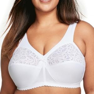 Glamorise Full Figure Plus Size MagicLift Cotton Support Bra Wirefree #1001 White