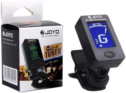 Professional Guitar Tuner Clip On,Digital Electronic Tuner for Guitar, Bass, Ukulele, Violin, Mandolin,Easy to use (Black)