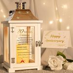 20th Anniversary Lantern, 20th Wedding Anniversary for Parents Couple, Unique Happy 20th Anniversary Decorations Ideas Gift for Him or Her, 20 Years of Marriage Keepsake for Wife Husband