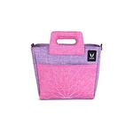 VAYA life.Improved BentoBag Light Weight Polyester Waterproof Insulated Lunch Tote Bag with Cutlery Pouch with Zip and Handle with Adjustable Detachable Nylon Strap (Purple)