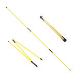 Eshan Golf Alignment Sticks 2 Pack Swing Training Aid Equipment Collapsible Trainer Practice Rods Posture Corrector in Handy Storage Tube Case for Men Women Golfer Swinging (Yellow)