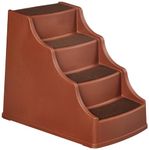 Amazon Basics 4 Step Non Slip Pet Stairs for Dogs and Cats, Cocoa