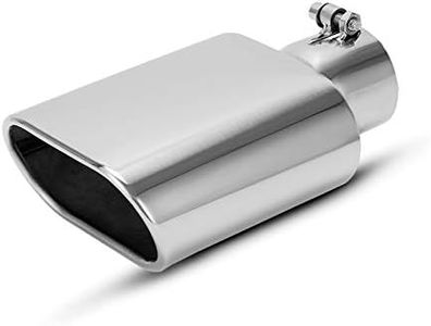 AUTOSAVER88 Square Exhaust Tip 2.5 Inch Inlet, 2.5" Inlet 3"x5.5" Outlet 9" Long Chrome-Plated Stainless Steel Rectangle Exhaust Pipe Tip for 2.5" Outside Diameter Tailpipe, Polished, Bolt on Design
