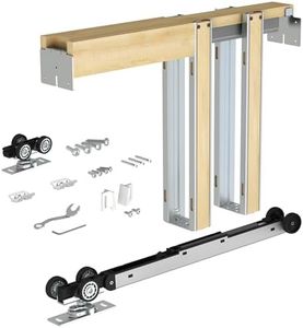 JUBEST 30"x80" Pocket Door Frame Kit with 88LBS Two-Way Soft-Close Mechanism, Durable Pocket Door Kit, Smoothly and Quietly, Easy to Install Hidden Door Kit, for 24" to 30"x80" Door