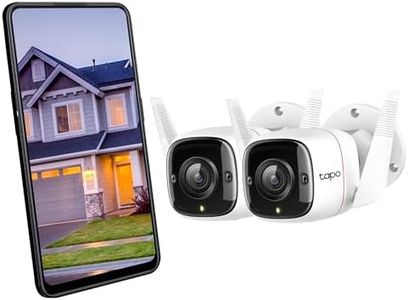 TP-Link Tapo Smart AI Outdoor Security Camera, Wired & Wireless, 3MP, IP66, Night Vision, Two-way audio, Motion & Person Detection, Voice & Remote Control, No hub required, 2-pack (Tapo C310P2)