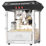 Great Northern Popcorn Black Bar Style Lincoln 8-Ounce Antique Popcorn Machine, Bar Style