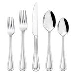 HaWare Silverware Set, 60-Piece Stainless Steel Flatware Service for 12, Pearled Edge Tableware Cutlery Include Knife/Fork/Spoon, Beading Eating Utensil for Home, Mirror Polished, Dishwasher Safe