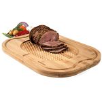 Salter BW07271 Bamboo Chopping Board – Wooden Carving Surface With Textured Spikes Meat Rest, Serving Board/Platter, Steak Cutting Board, Juice Groove, Meats/Bread/Fruit/Vegetables, Durable, 40 x 30cm