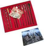 Mini Magic Wand Gift Set Professor Wand Wizard Sorcerer's Wand Kids Toy Magic Wands Stick with Keychain Necklace