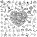 460 Pcs Silver Charms for Jewelry Making, Assorted Mixed Tibetan Silver Metal Pendants Earring Charms for Bracelets Necklace Keychain DIY Crafting