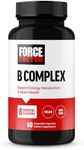 FORCE FACTOR Vitamin B Complex to Support Energy, Vitality, and Heart Health, Includes Vitamin B1, Vitamin B2, Vitamin B3, Vitamin B6, Vitamin B12, and More, Vegan, Non-GMO, 60 Vegetable Capsules