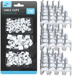 SOL 100pk White Cable Clips, Cable 