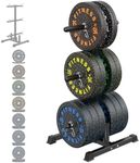 HANDBODE 2-Inch 440 LB Olympic Barbell Set with Weight Plate Rack