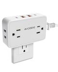 Multi Plug Outlet Extender with USB C,AICODE Wall Outlet Extender with 4 AC Outlet Splitter and 4 USB Charging Ports(2 USB C),3 Sided Multiple Wall Plug Extender USB Wall Charger Block for Home Travel