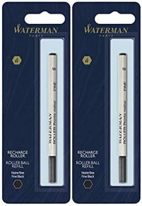 Waterman(R) Refill, Rollerball, Fine Point, 0.5 mm, Black (2-Pack)