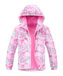 Hiheart Girls Fleece Lined Hooded Jacket Waterproof Windbreaker Mint Heart 10-12