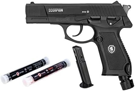 Lancer Tactical Scorpion 0.5 Caliber Non-Blowback Air Pistol - Less Lethal, Ideal for Home and Personal Defense, Police-Grade Pepper Projectile Gun-(Black Package)