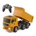 Top Race 6 Channel RC Dump Truck - Fully Functional Construction Toy with Lights & Sounds for Ages 3+