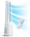 Pro Breeze® 41" Bladeless Tower Fan with Air Purifier - Ultra Quiet Standing Portable Fan with Remote Control, HEPA Filter, LED Display, 10 Fan Speeds, 5 Operation Modes & 75° Oscillation - White