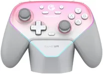 GameSir Super Nova Wireless Gaming Controller for PC/Switch/iOS/Android, Hall Effect Stick & Trigger, Rubberized Grips, RGB Lighting, Swappable ABXY, Detachable Faceplate, 1000mAh with Charging Dock