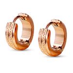 Peora Rose Gold Plated Hoop Huggie Earrings Stylish Design Fashion Jewellery for Men & Women (PX9E66)