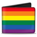 Buckle-Down mens Buckle-down Pu Bifold - Flag Pride Rainbow Bi Fold Wallet, Multicolor, 4.0 x 3.5 US